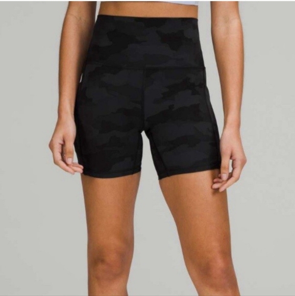 lululemon Align Black Camo High Waist Biker Shorts - Picture 1 of 8